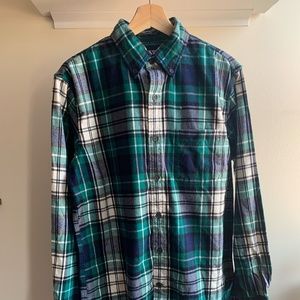 Lands' End Blue Green Flannel